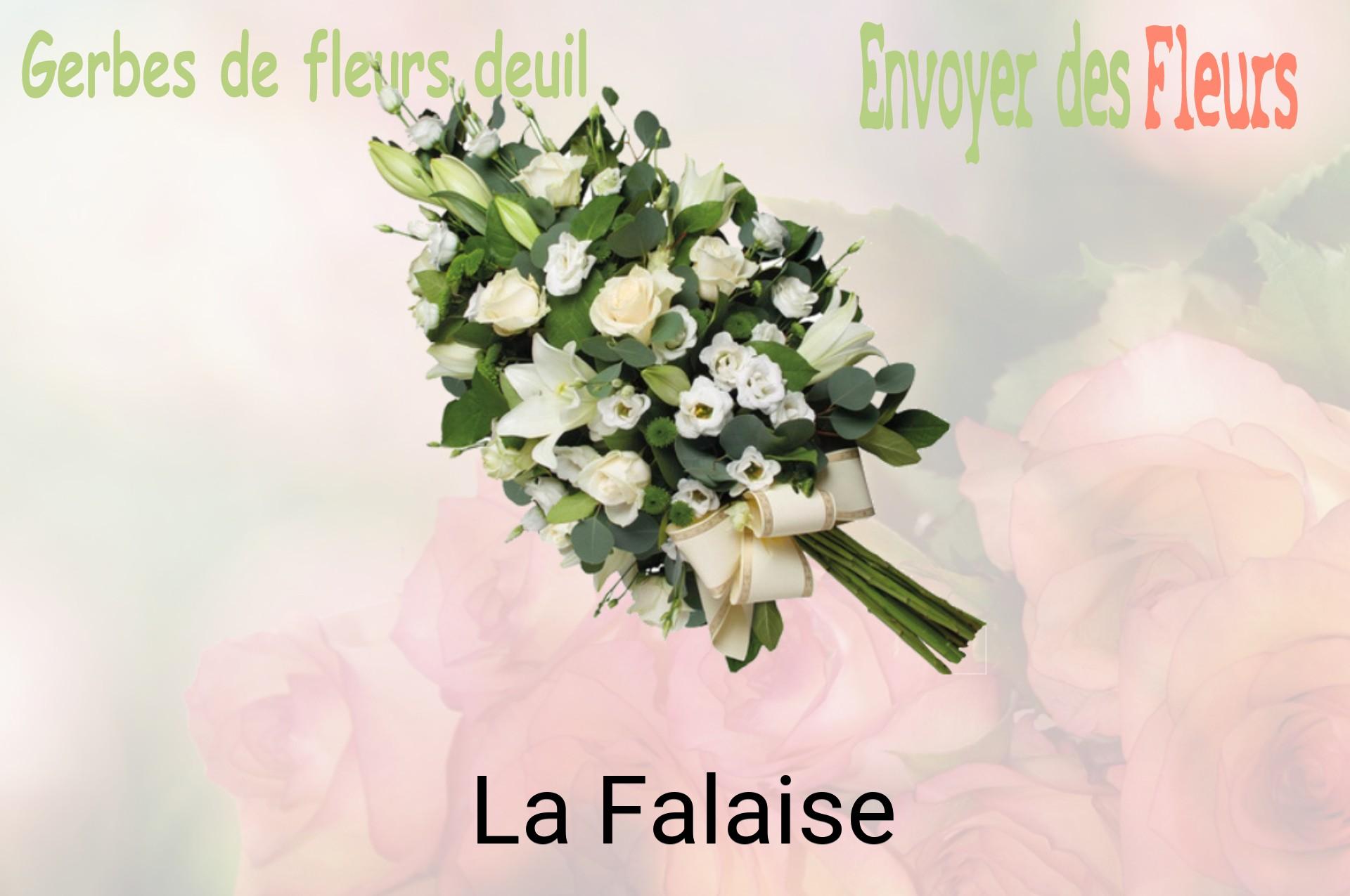 Gerbe de fleurs de deuil livrée à La Falaise